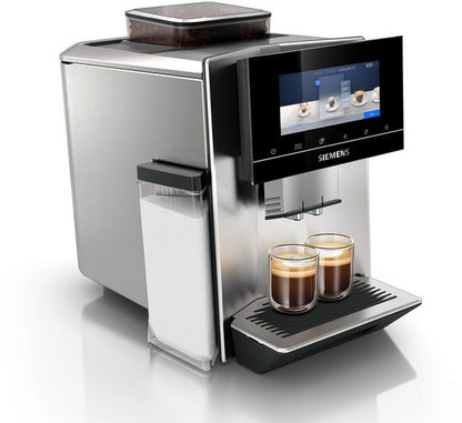 SIEMENS Kaffeevollautomat EQ900 TQ903D43, intuitives 6,8" TFT-Display, Geräuschreduzierung App-Steuerung, Barista-Modus, AromaSelect, 3 Profile, edelstahl
