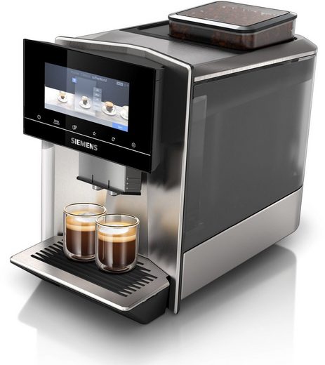 SIEMENS Kaffeevollautomat EQ900 TQ903D43, intuitives 6,8" TFT-Display, Geräuschreduzierung App-Steuerung, Barista-Modus, AromaSelect, 3 Profile, edelstahl