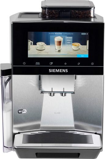 SIEMENS Kaffeevollautomat EQ900 TQ903D43, intuitives 6,8" TFT-Display, Geräuschreduzierung App-Steuerung, Barista-Modus, AromaSelect, 3 Profile, edelstahl